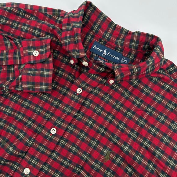 Ralph Lauren Other - Ralph Lauren Classic Fit Plaid Button Down Shirt Mens XL Red Black Green Pony